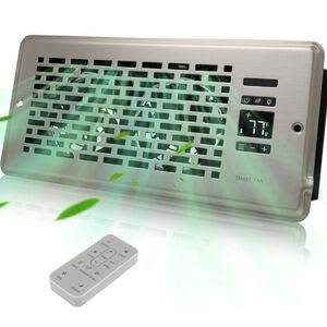 New Sanycasa Quiet Register Booster Fan Manhattan 4"X10" Satin Nickel NWT &  Box